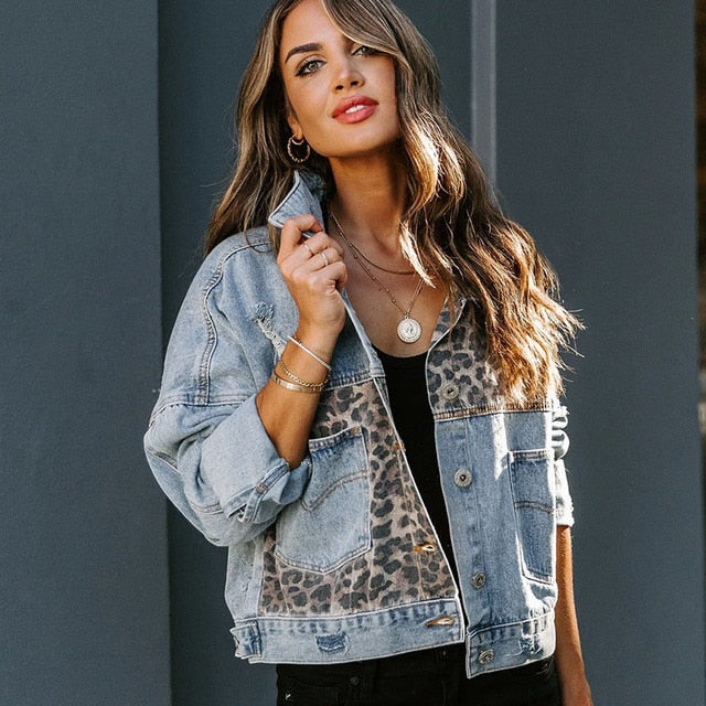Leopard Jean Jacket