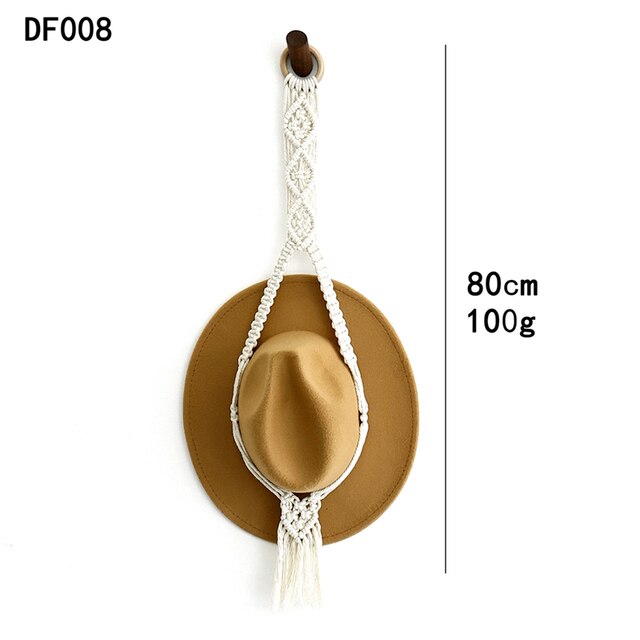 Macrame Multilayer Boho Cotton Hanging Hat Organizer Display